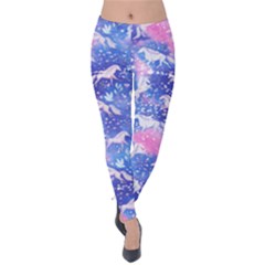 Light Purple Stars & Unicorns Velvet Leggings