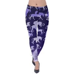 Indigo Flying Unicorns Velvet Leggings