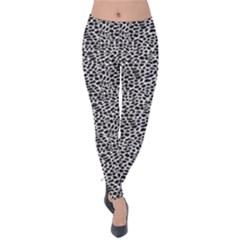 Gray Animal Print Pattern Velvet Leggings