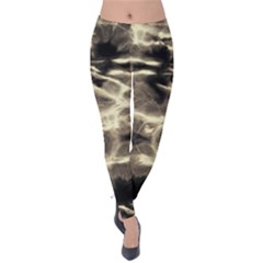 Beige Tie Dye Velvet Leggings