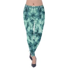 Green Tie Dye Velvet Leggings