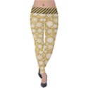 Light Goldenrod Snow Falls Design Velvet Leggings View1