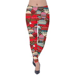 Red Ugly Christmas Winter Velvet Leggings