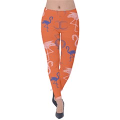 Flamingo Orange Flamingo Velvet Leggings by CoolDesigns