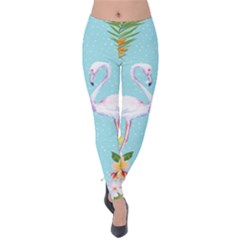 Aqua Hawaii Sky Flamingo Velvet Leggings