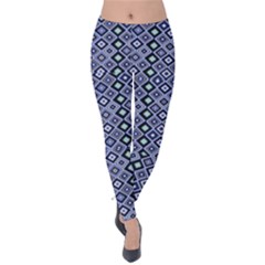 Navy Aztec Argyle Velvet Leggings