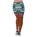 Green & Red Ikat Merry Christmas Velvet Leggings View2