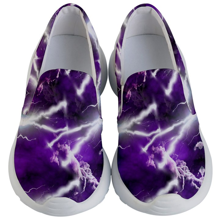 Dark Violet Thunder Kid s Lightweight Slip Ons