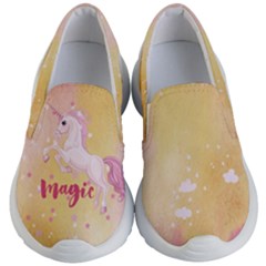 Pink Yellow Unicorn Cap Kid s Lightweight Slip Ons by CoolDesigns