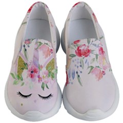 Azure Elegant Sleeping Unicorn Kids Kid s Lightweight Slip Ons by CoolDesigns