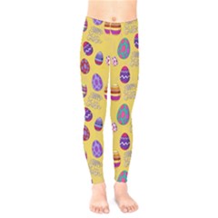 Khaki Colorful Easter Eggs Kids  Legging by CoolDesigns