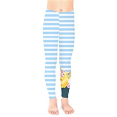 Light Sky Blue Easter Basket Kids Kids  Legging by CoolDesigns