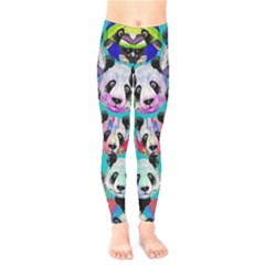 Turquoise Tribal Panda Faces Kids Kids  Legging