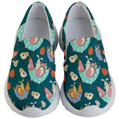 Dark Green Happy Easter Bunny Kids Kid s Lightweight Slip Ons by CoolDesigns