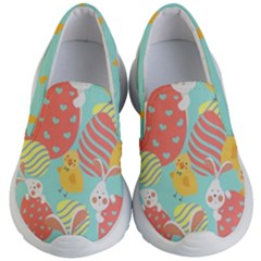 Aquamarine Peek-a-boo Rabbit  Kids Kid s Lightweight Slip Ons by CoolDesigns