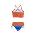 Blue & Orange Red Big Head Shark Girls  Tankini Swimsuit View2