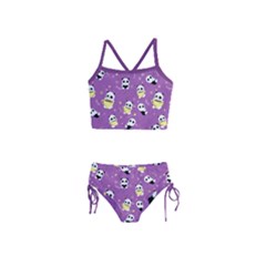 Purple Cute Baby Panda Girls Tankini Swimsuit by CoolDesigns