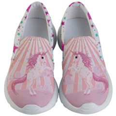 Soft Pink Spotlight Unicorn Print Kid s Lightweight Slip Ons by CoolDesigns