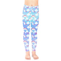 Light Purple Fun Unicorn Rainbow Print Kids  Legging by CoolDesigns