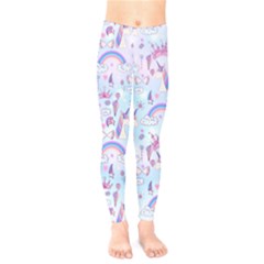 Light Lavender Unicorn Princess Theme Kids  Legging by CoolDesigns