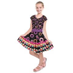 Black Cupcakes And Donuts Kids  Short Sleeve Dress by CoolDesigns