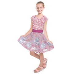 Pink Lollipop Candy Carousel Horse Kids  Short Sleeve Dress by CoolDesigns