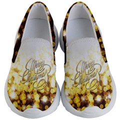 Gold And Black Sparkle Xmas Lights Kids Long Kid s Lightweight Slip Ons by CoolDesigns