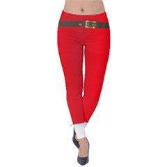 Red Santa Christmas Pajamas Velvet Leggings