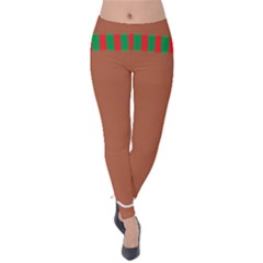 Brown Funny Gingerman Velvet Leggings