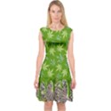 Forest Green Cannabis Marijuana Capsleeve Midi Dress View1