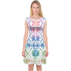 Colorful Tie Dye Capsleeve Midi Dress by CoolDesigns