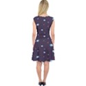 Dark Slate Blue Starry Night Sky Capsleeve Midi Dress View2