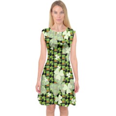 Olive Lucky St Patrick Day Capsleeve Midi Dress by CoolDesigns