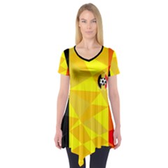 Black & Yellow Germany Abstract Theme Short Sleeve Tunic  by CoolDesigns