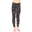 Black Wired Heart Shapes Pattern Kids Leggings View1