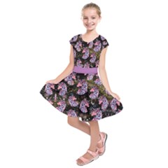 Black Vintage Sparkle Unicorn Kids Short Sleeve Skater Dress by CoolDesigns