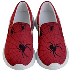 Red Spider Webs Halloween Cute Kids Lightweight Slip Ons by CoolDesigns