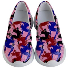 Violet Cartoon Spider Prints Kids Lightweight Slip Ons by CoolDesigns