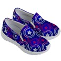 Dark Blue Violet Print Stars Circle Kids Lightweight Slip Ons View3