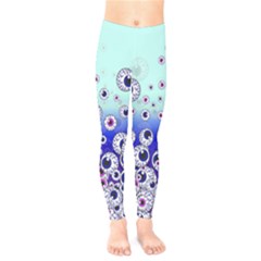 Aqua Halloween Spiders Full Length Soft Kids Legging by CoolDesigns