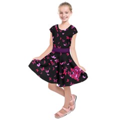 Black Butterfly With Hearts Short Sleeve Dress by CoolDesigns