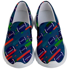 Steel Blue Fun Ball Game Pattern Kids Lightweight Slip Ons by CoolDesigns