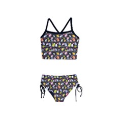 Colorful Pattern Birds On Wires In Night Tankini Swimsuit by CoolDesigns