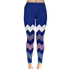 Royal Blue With Colorful Zigzags Leggings by CoolDesigns