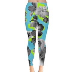 Grey Lillies Flower Leggings by CoolDesigns