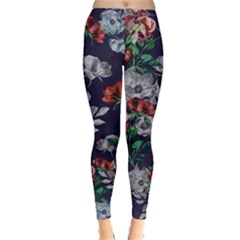 Red Anemone Flower Leggings by CoolDesigns