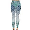 Dark Turquoise Basket weave Prints Leggings  View2