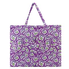 Funny Bacterias Drawing Motif Random Pattern Zipper Large Tote Bag by dflcprintsclothing