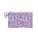 Funny Bacterias Drawing Motif Random Pattern Canvas Cosmetic Bag (Small) View1