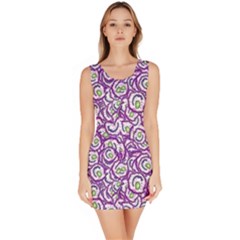 Funny Bacterias Drawing Motif Random Pattern Bodycon Dress